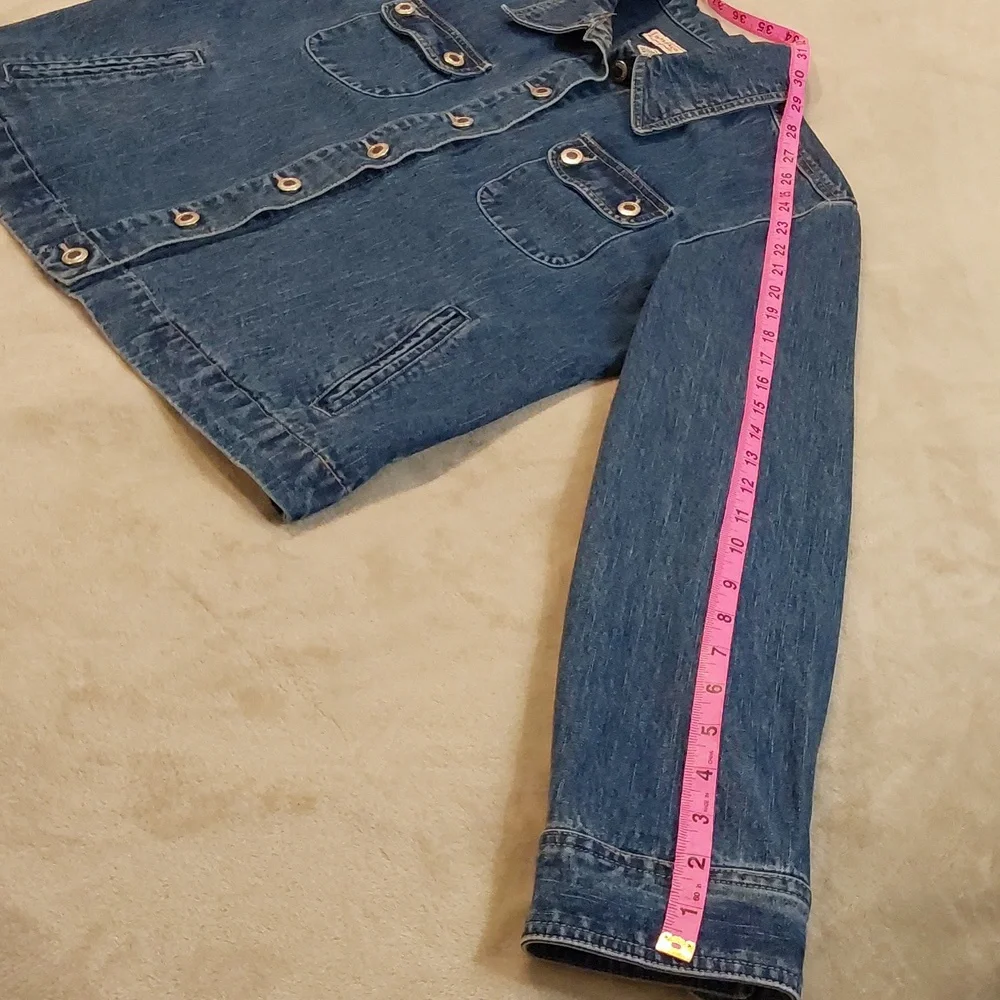 Vintage 80's JAMAICA BAY Blue Denim Button Up Jean Jacket Womens Size L - Picture 11 of 12